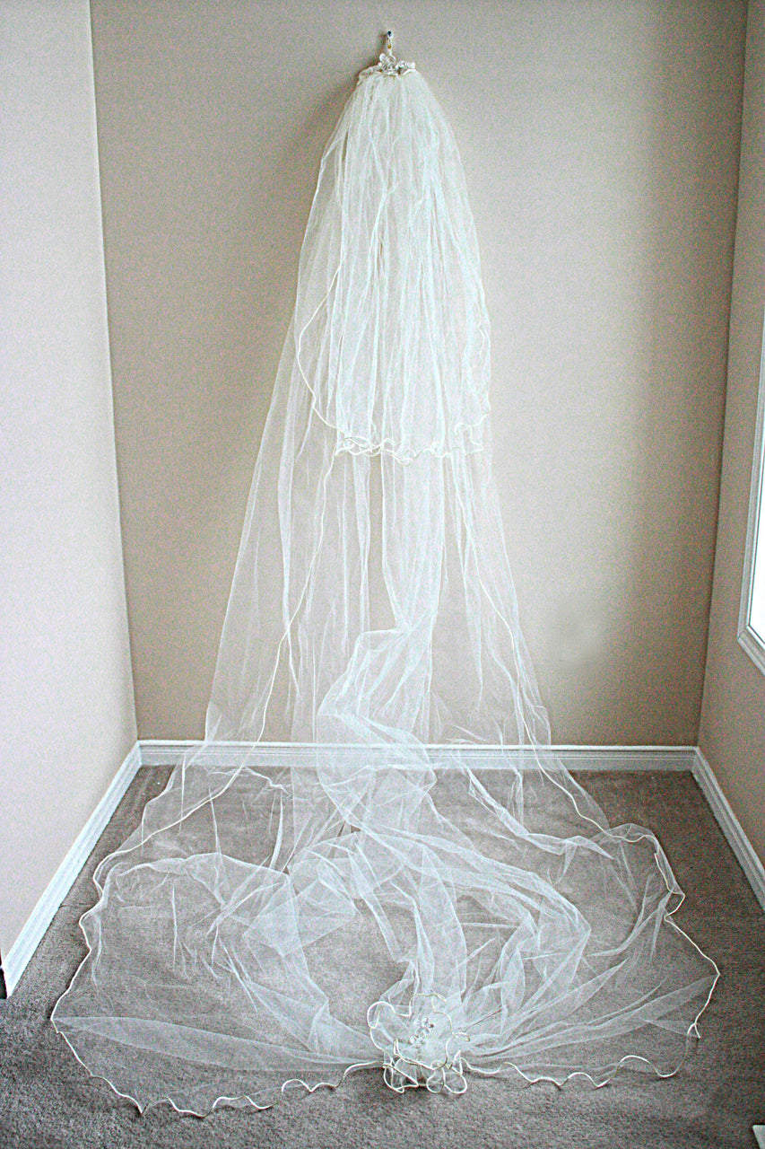Cathedral Length Veil with Detail
